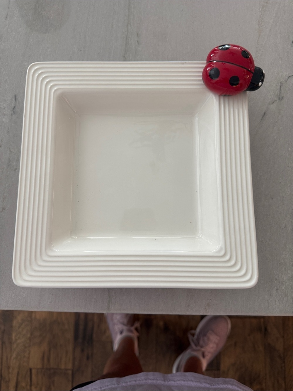Nora Fleming White Stoneware Plate